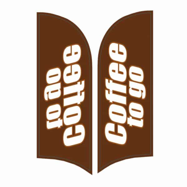 COFFEE TO GO 2mtr FEATHER FLAG/BANNER SINGLE SIDED-Hardware sold separately