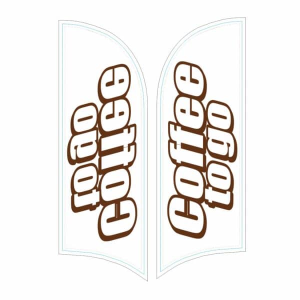 COFFEE TO GO 2mtr FEATHER FLAG/BANNER SINGLE SIDED-Hardware sold separately