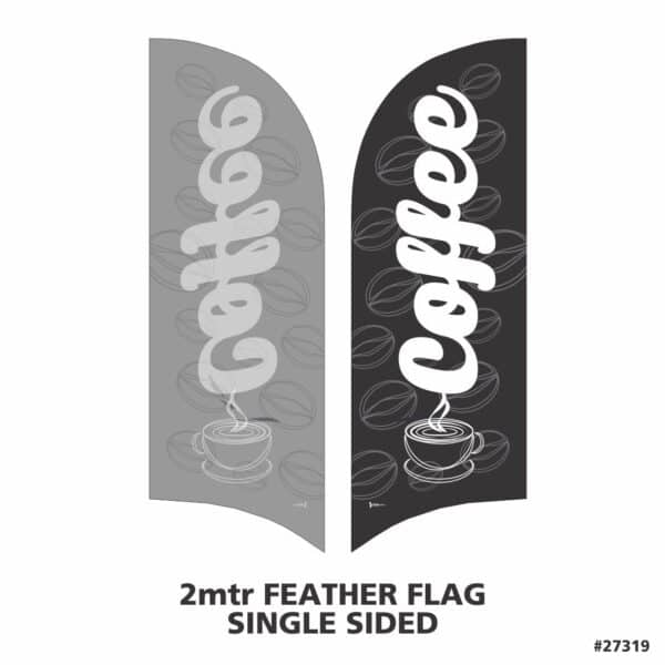 COFFEE 2mtr FEATHER FLAG/BANNER SINGLE SIDED-Hardware sold separately