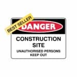 DANGER CONSTRUCTION SITE SAFETY SIGNS