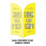 FISH & CHIPS-2mtr FEATHER FLAG/ BANNER-SINGLE SIDED-Hardware sold separately