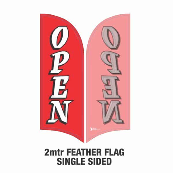 OPEN-2mtr FEATHER FLAG/ BANNER-SINGLE SIDED-Hardware sold separately