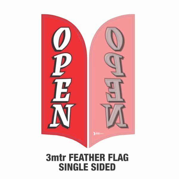 OPEN-3mtr FEATHER FLAG/ BANNER-SINGLE SIDED-Hardware sold separately